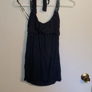 NEW Guess Jean women's S navy blue halter tie tank top